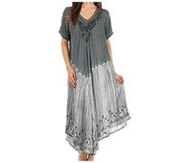 Sakkas 20SE Viveka brodé Caftan Dress - Grey - One Size