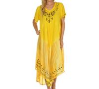 Sakkas 20SE Viveka brodé Caftan Robe - Jaune - Taille