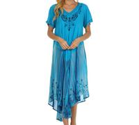 Sakkas 20SE Viveka brodé Caftan Robe - Turquoise - Taille