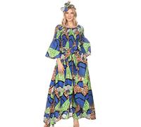 Sakkas 2264 - Ensemble de Pantalon à épaules dénudées pour Femmes Tesa pour Femmes, imprimé Africain à Ankara avec Poches - 33-Multi - OS