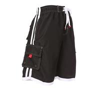 Sakkas 3097WS Hommes Boardshort/Maillot de Bain Planche Patins Rayures Contrastées - Noir/Grand