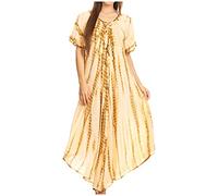 Sakkas 60SE Melika Tie Dye Caftan Dress - Brown - One Size