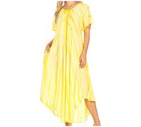Sakkas 60SE Melika Tie Dye Caftan Dress - Jaune - Taille