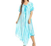 Sakkas 60SE Melika Tie Dye Caftan Dress - Turquoise - Taille