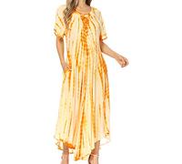 Sakkas 60SE Melika Tie Dye Caftan Robe - Rust - OS