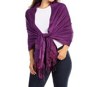 Sakkas 70 "x 28 "souple Pashmina Feel varié Paisley Conception châle/Wrap/Stole - aubergine
