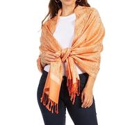 Sakkas 70 "x 28 "souple Pashmina Feel varié Paisley Conception châle/Wrap/Stole - Champagne/Orange