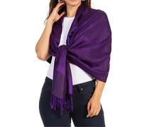 Sakkas 70 "x 28 "souple Pashmina Feel varié Paisley Conception châle/Wrap/Stole - Prune