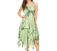 Sakkas 902 Annabella Corset Bodice Handkerchief Hem Dress - Vert - One Size Plus