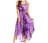 Sakkas 902 Annabella Corset Bodice Handkerchief Hem Dress - Violet - One Size Plus