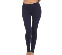 Sakkas I0435 Coton Blend Couleur Unie Footless Extensible Leggings - Made in USA - Solid Navy - XL