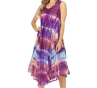 Sakkas Nora sans Manches brodé Cravate Courte Dye Caftan Robe/Couvrir