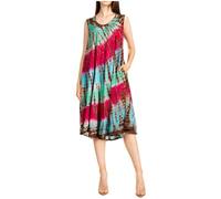 Sakkas Nora sans Manches brodé Cravate Courte Dye Caftan Robe/Couvrir