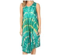 Sakkas Nora sans Manches brodé Cravate Courte Dye Caftan Robe/Couvrir