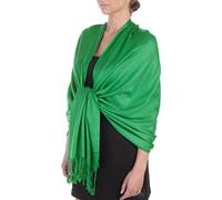 Sakkas Silky Écharpe en laine de châle souple Soft Pashmina - Vert lumineux