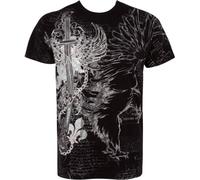 Sakkas TG427T T-Shirt Ras du Cou à Manches Courtes et col Rond en Coton pour Homme, Motif Aigle, épée et chaînes, Noire/Medium