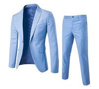 Sakko Blazer pour homme Coupe ajustée classique 2 pièces Tenue de marié Décontracté Léger Veste d'hiver pour homme avec pantalon de costume pour mariage et affaires