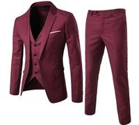 Sakko - Blazer pour homme - Coupe ajustée - Classique - 3 pièces - Veste d'hiver légère - Veste d'hiver 3 pièces - Veste de costume - Combinaison pantalon - Pour mariage et affaires