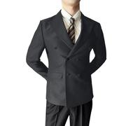 Sakko Blazer pour homme Coupe ajustée Noir Veste de costume sportive double boutonnage moderne Veste de costume classique légère Veste d'hiver Veste de sport pour le travail de bureau et les formels