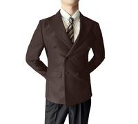 Sakko Blazer pour homme - Noir - Veste de costume sportive à double boutonnage - Veste de costume moderne - Revers classique et léger - Veste de costume de loisirs - Pour le travail de bureau et les