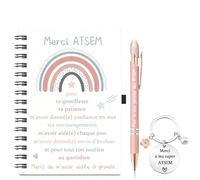 SAKNYUFO Atsem and Maitresse Gift Set with Key Ring, Spiral Notebook and Preschool Pen, Gift Idea Maitresse Atsems Original Gift Idea Nativity Scene End of Year Thank You Maitresse Cadea