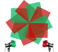 SAKOLLA Lot de 10 filtres en gel de Noël - Film transparent rouge et vert de 22,9 x 27,9 cm - Superpositions colorées en gel de correction d'éclairage - Feuilles en plastique pour paysage extérieur de