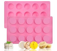 Sakolla Lot de 3 moules à savon ronds en silicone avec 15 cavités en silicone pour savon, barres de lotion, bombes de bain, chocolat, gâteau