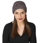SAKUCHI Bonnet Chimio, Couvre-Chef Anti-Cancer pour Femme, Bonnets Soyeux en Bambou Doux pour la Perte de Cheveux, Noir et Blanc, Taille L