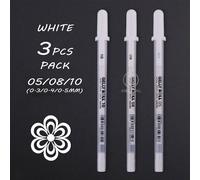 Sakura 3/5pcs Blanc Encre Gelée Rouleau Stylo Gel 05/08/10 Souligner Stylos 0.3/0.4/0.5mm Or Argent Gris Stylo Gel Blanc Art Andstal