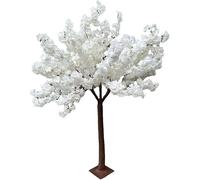 Sakura Arbre décoratif blanc en fleurs de cerisier artificiel avec socle Décoration de table Hauteur 160 cm