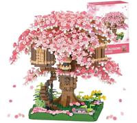 Sakura Arbre Maison Construire Bloc, 2028 Pièces Ensemble de Construction Cabane dans Les Arbres,Building Set pour Adultes