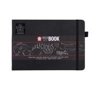 Sakura Cahier de Croquis Noir | 21 x 14.8 cm, 140 g, 80 pages noires papier | Cahier de Croquis à Couverture rigide pour Crayon, Pastel, Encre, Gouache