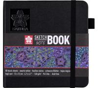 SAKURA Carnet de croquis/notes 120 x 120 mm noir 80 feuilles
