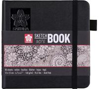 SAKURA Carnet de croquis/notes 120 x 120mm noir / blanc crème 80 feuilles
