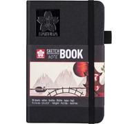 SAKURA Carnet de croquis/notes 90 x 140 mm noir/crème blanc 80 feuilles
