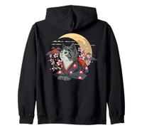 Sakura Cat Moon Japanese Art Kawaii Kitten Cat Lover Gift Sweat à Capuche