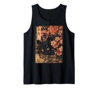 Sakura Cherry Blossom Japanese Cat Ukiyo-e Vintage Débardeur