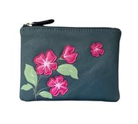 Sakura Collection Sakura Porte-monnaie et porte-monnaie Motif fleurs, bleu marine, 12 x 8 cm, porte-monnaie