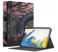 Sakura Coque pour Samsung Galaxy Tab S8 Plus/Tab S7 FE 12,4" 2021/Galaxy Tab S7 Plus 2020, plusieurs angles de vue avec porte-stylo S et mise en veille/réveil automatique Rose