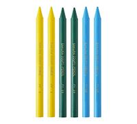 Sakura Craypas JFY Rose 6D Coupy Lot de 6 crayons de couleur Jaune, Vert, Bleu clair