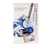 Sakura Creative Kit de 3 stylos, 3 feuilles de papier multi-médias A6 (grande vague)