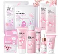 Sakura Ensemble De Soins De La Peau 11 Pièces,Avec Crème Nettoyante,Toner,Sérum,Kit De Soins De La Peau Hydratants,Coffret Cadeau De Soins De La Peau Pour Adolescentes Et Femmes