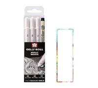 SAKURA Etui de 3 stylos Gelly Basic White - blanc - 0.3/0.4/0.5 mm