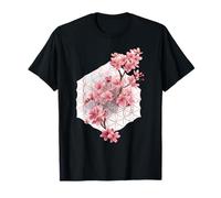 Sakura Fleurs de Cerisier Sacrées Géométrie Floral T-Shirt
