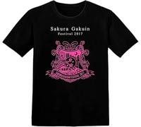 Sakura Gakuin Festival 2017 T-Shirt Aiko Momoko Megumi Jpop Kawaii Idol Men's Short-Sleeve Shirt Black Tee Manches Courtes(Small)