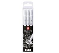 SAKURA Stylos Gelly Roll – Lot de 3 blancs brillants Taille 10 avec étui