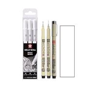Sakura Gelly Roll Blanc, 3 stylos Bright White + Sakura Pigma Micron noir 03,05,1mm