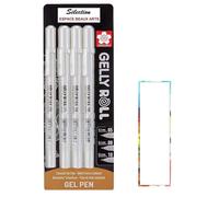 SAKURA Gelly Roll Blanc, Gelly Roll GEL PEN. 4 stylos à encre gel blanc clair .Taille 05/08 / 08/10