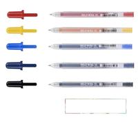 SAKURA Gelly Roll classic, Stylo à encre gel 06, Fine, rouge, Jaune,bleu, bleu royal. noir + 1 CARTE