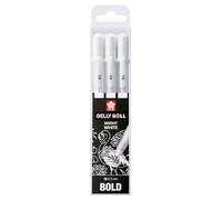SAKURA Stylos Gelly Roll – Lot de 3 blancs brillants Taille 10 avec étui
